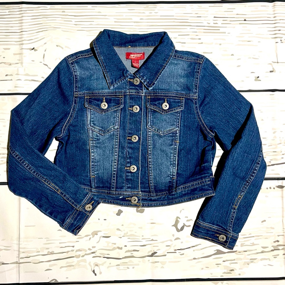 Girl’s Arizona Stretchy Denim Jean Jacket Sz 14 Excnt Cond